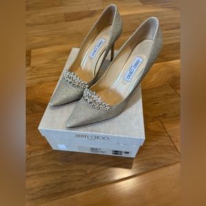 Jimmy Choo Romy platinum ice/crystal tiara pump. 85 heel. Size 40.5